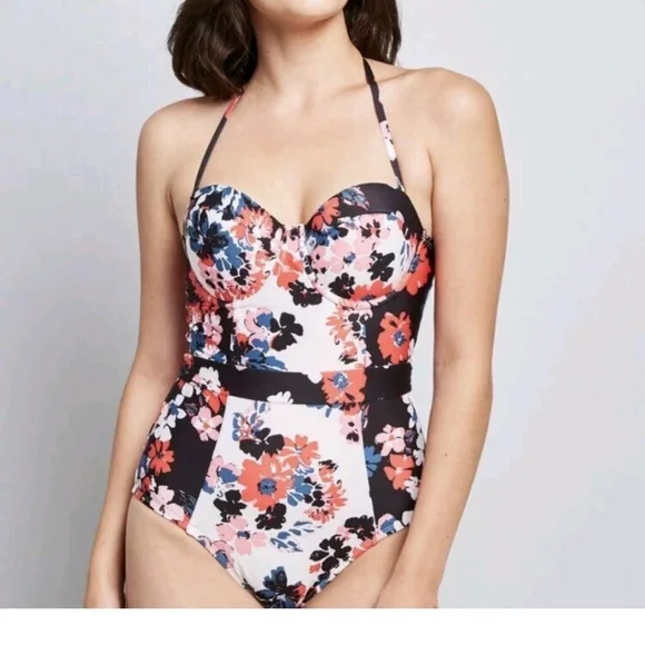 Retro M medium Harper One-Piece Swimsuit Modcloth - Picture 1 of 1